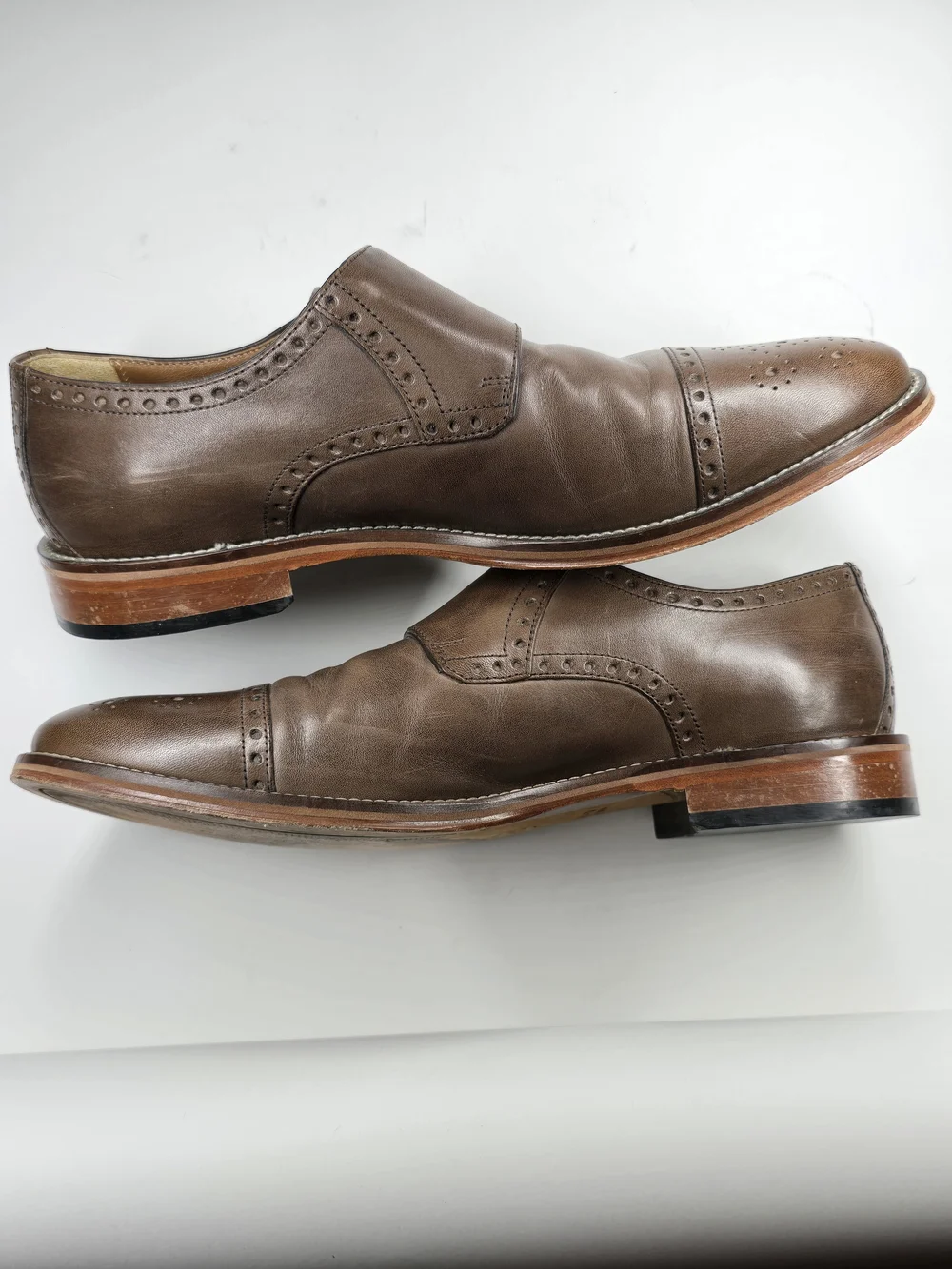 J. Murphy by Johnston & Murphy Brown Leather Double Monk Strap Oxfords